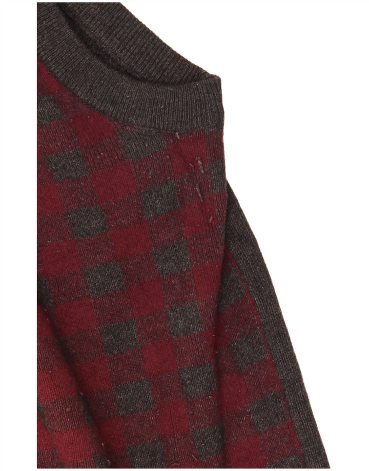 Suéter cardigã masculino sem mangas Nautica grande algodão guingão cinza