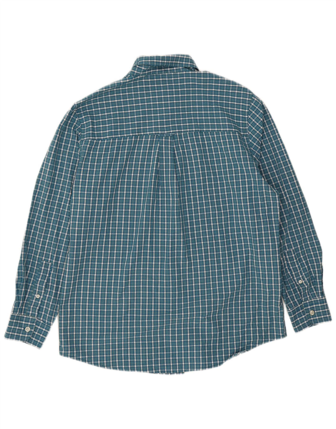Camisa masculina Chaps Easy Care de algodão xadrez azul médio