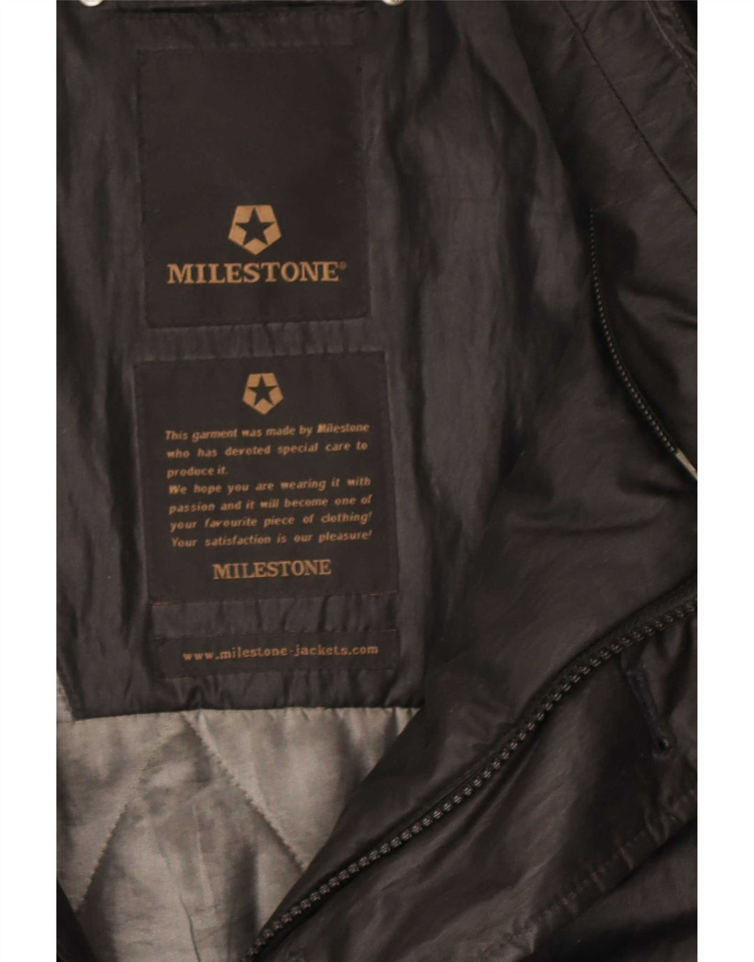 Jaqueta bomber masculina Milestone com capuz UK 44 2XL poliéster preto