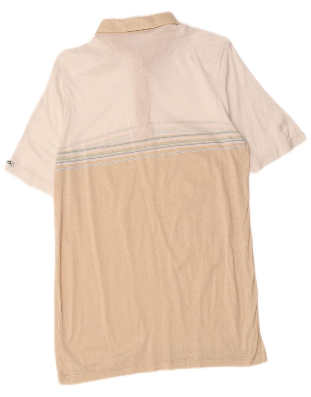 Camisa polo masculina Baila pequena bege algodão colorblock