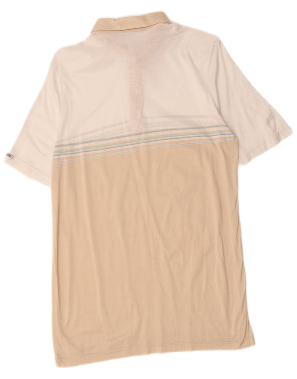 Baila Mens Polo Shirt Small Beige Colourblock Cotton