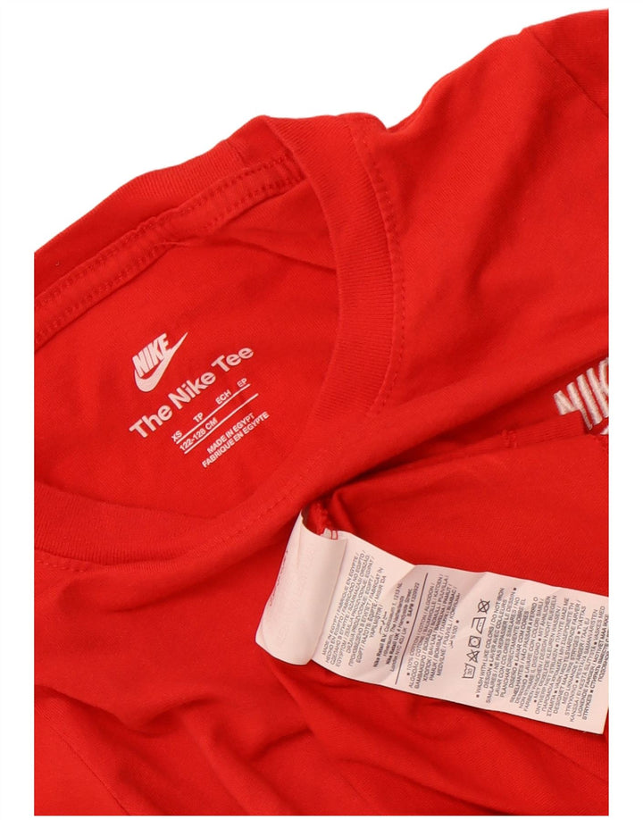 Camiseta Nike Meninos Top 7-8 Anos XS Vermelho Algodão