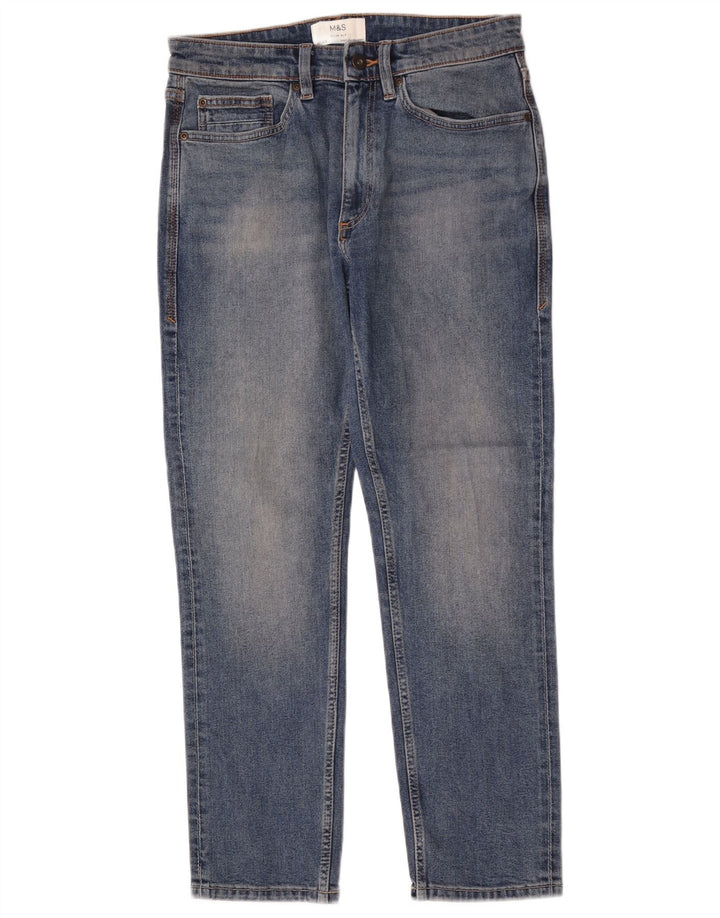 Marks & Spencer Mens Slim Fit Jeans Slim W30 L29 Azul Algodão