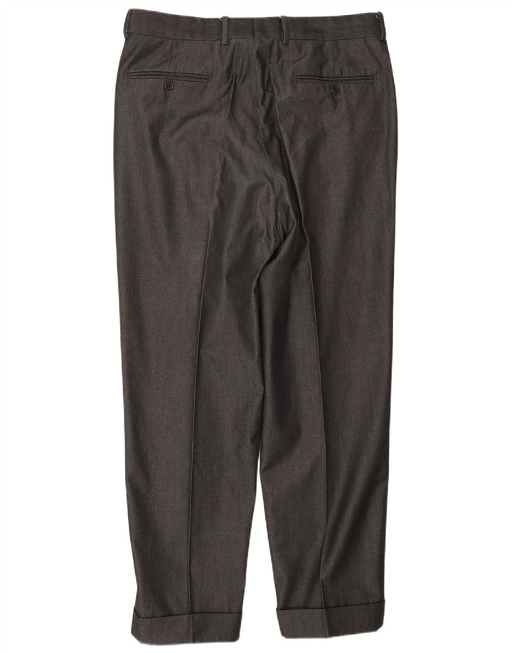 Calça de terno masculina CERRUTI 1881 IT 50 grande W32 L30 cinza clássico