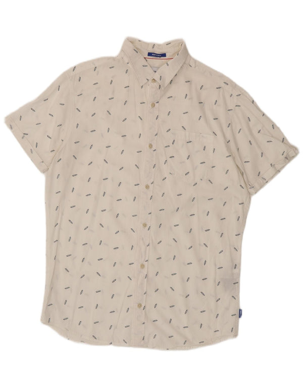 Camisa masculina de manga curta Jack & Jones grande algodão manchado branco