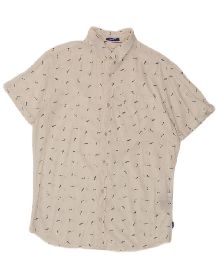 Camisa masculina de manga curta Jack & Jones grande algodão manchado branco