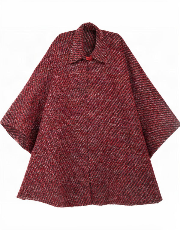 Casaco feminino vintage tamanho único vermelho manchado