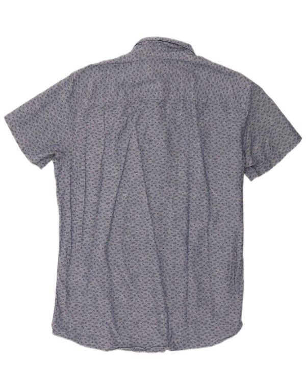 Camisa masculina Slim Fit Jack & Jones grande algodão azul