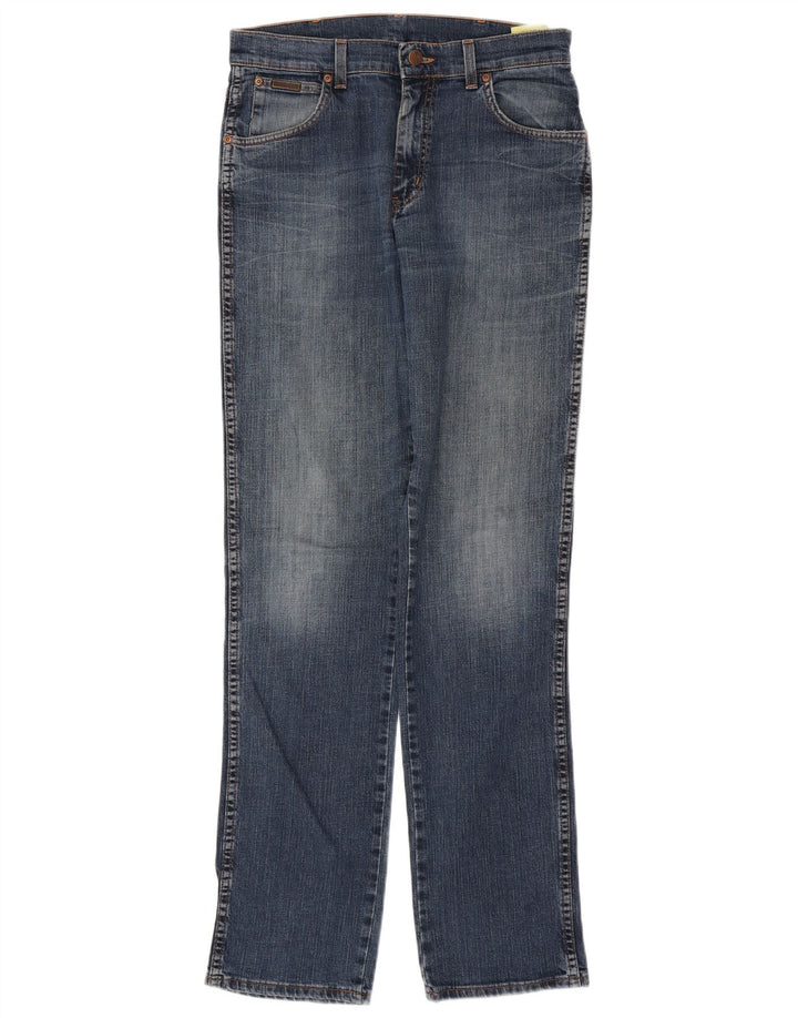 WRANGLER Masculino Texas Stretch Straight Jeans W32 L36 Azul Algodão
