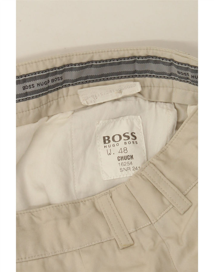 Calça masculina HUGO BOSS Chuck Straight Suit IT 48 Médio W30 L31 Bege
