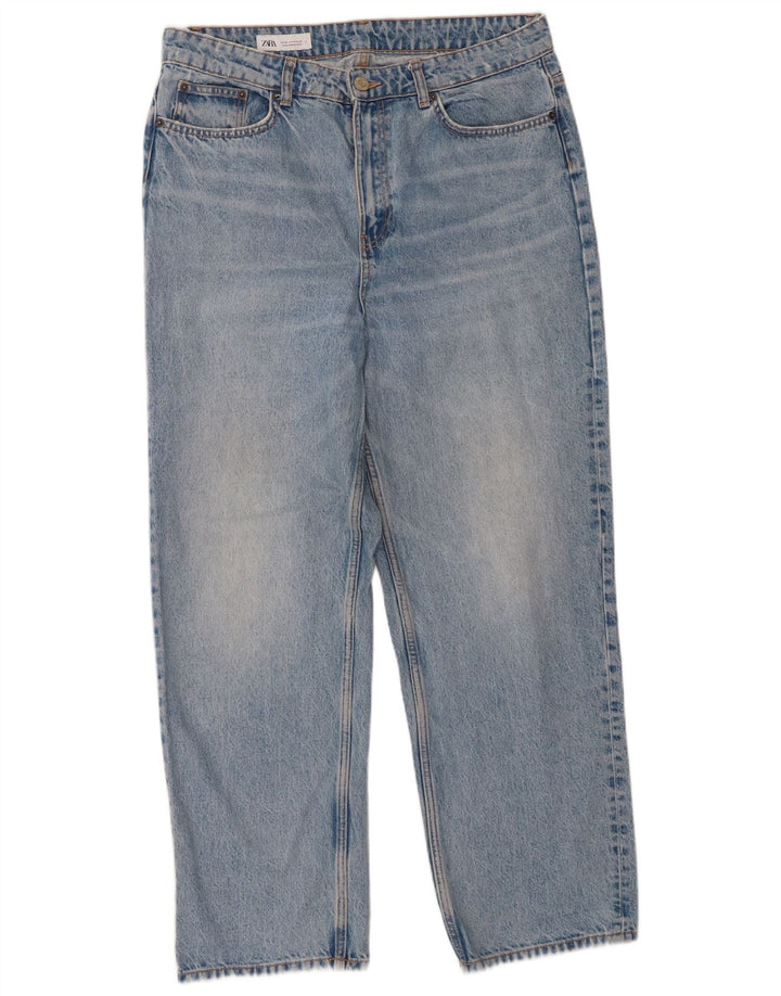 Calça jeans reta feminina Zara EU 46 XL W36 L29 azul
