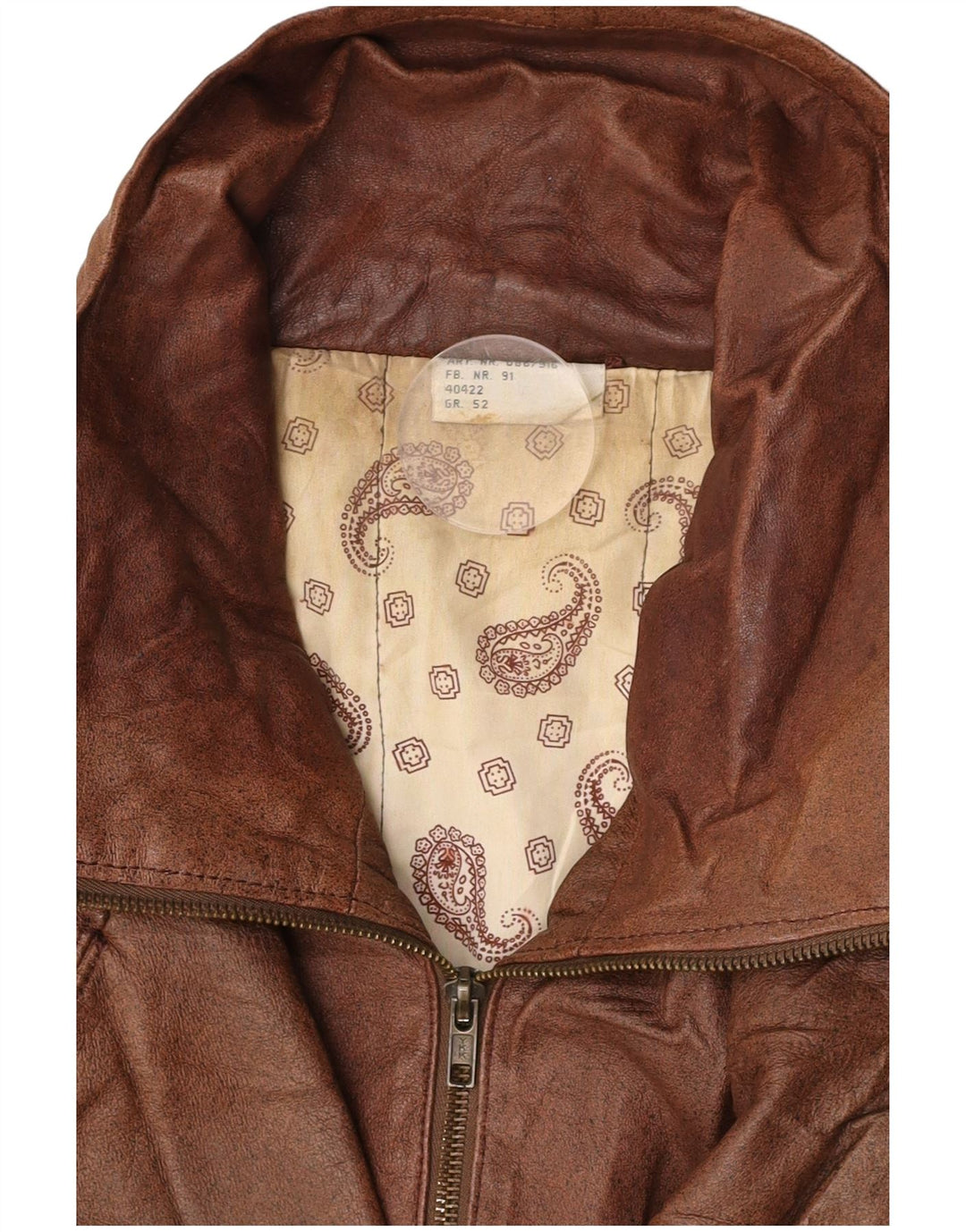 Jaqueta de couro masculina VINTAGE IT 52 XL marrom