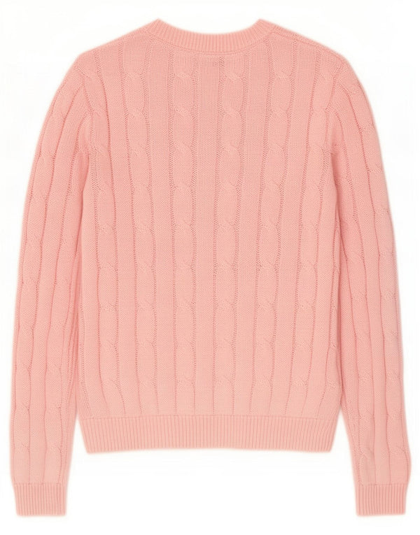 EUA Polo Ass. Suéter feminino com gola canoa Reino Unido 6 XS algodão rosa