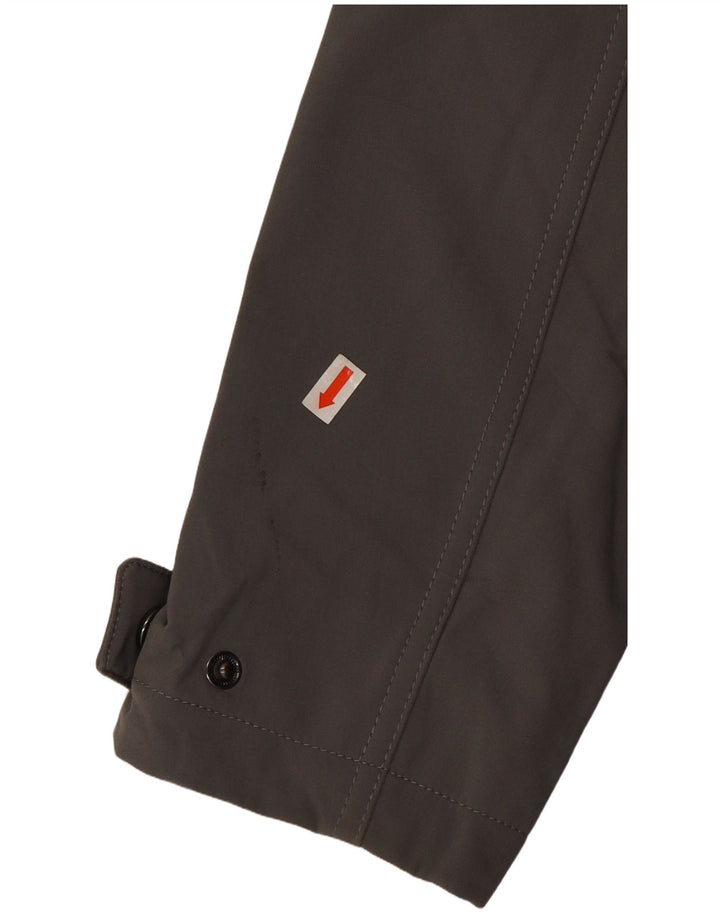 Jaqueta corta-vento feminina CALVIN KLEIN com capuz UK 6 XS poliéster cinza