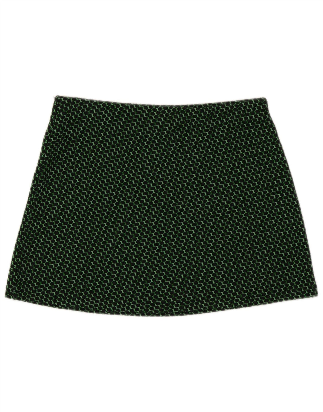 Mini saia feminina de malha Zara grande W30 verde geométrica