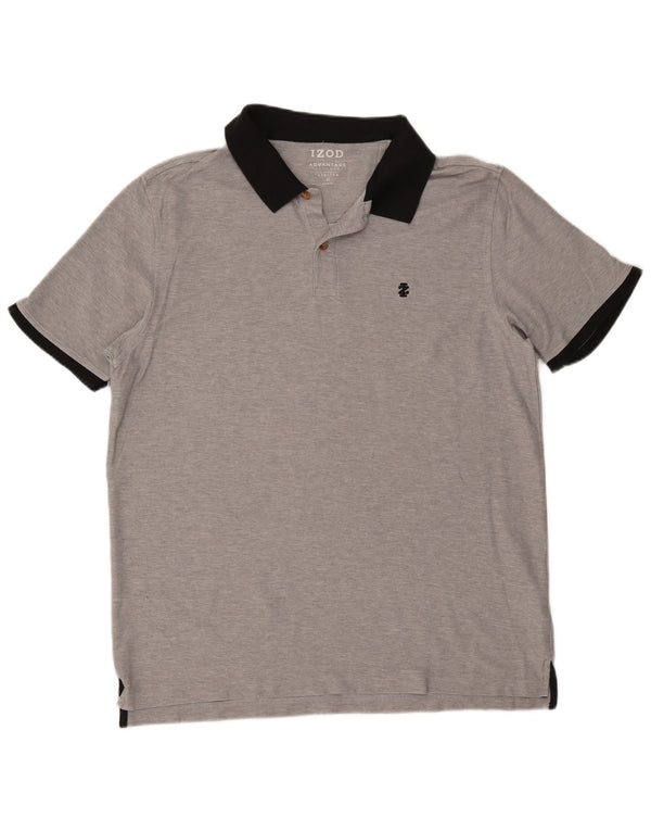 Camisa polo masculina Izod XL cinza colorblock algodão