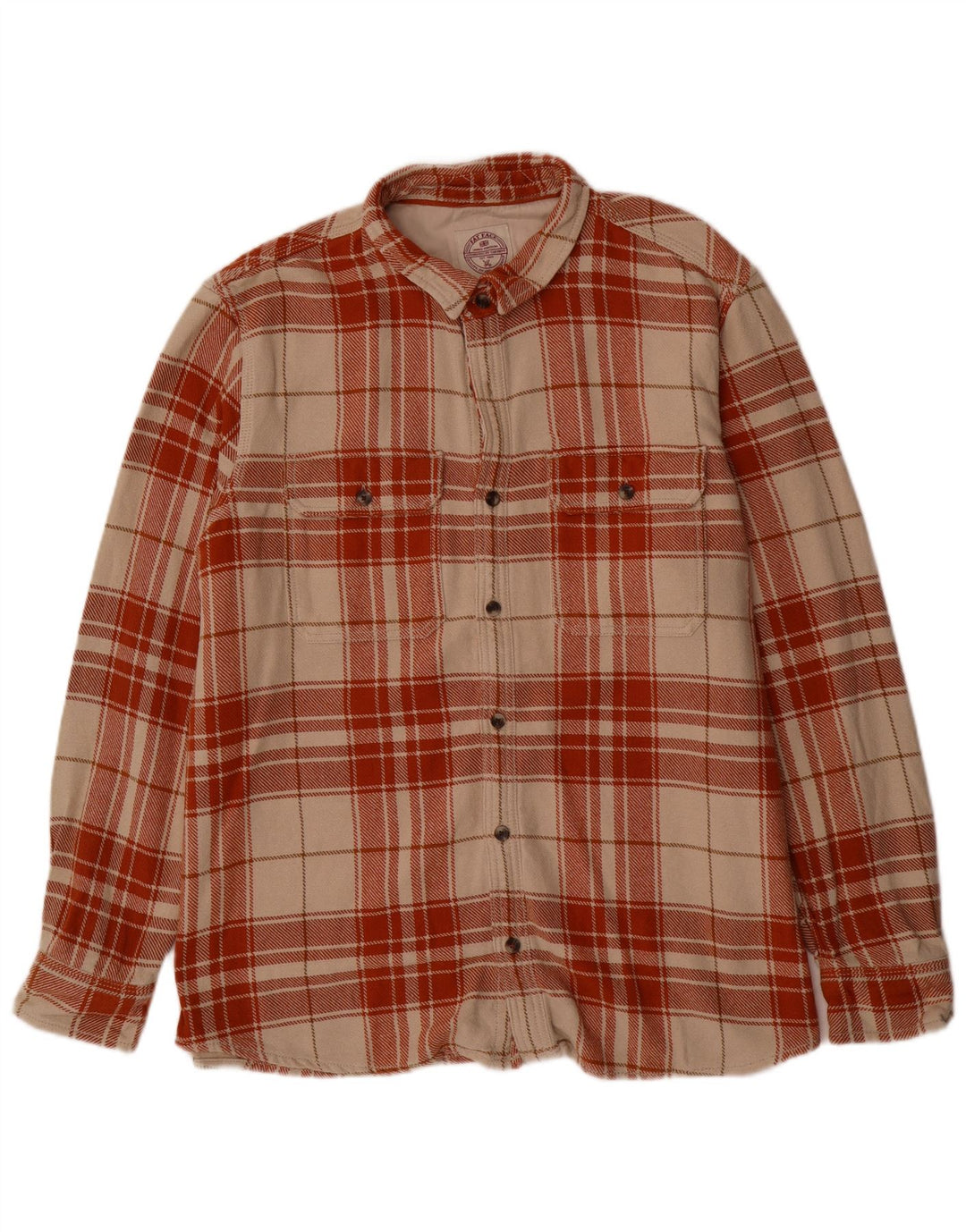 Camisa masculina de flanela Fat Face 2XL algodão xadrez bege