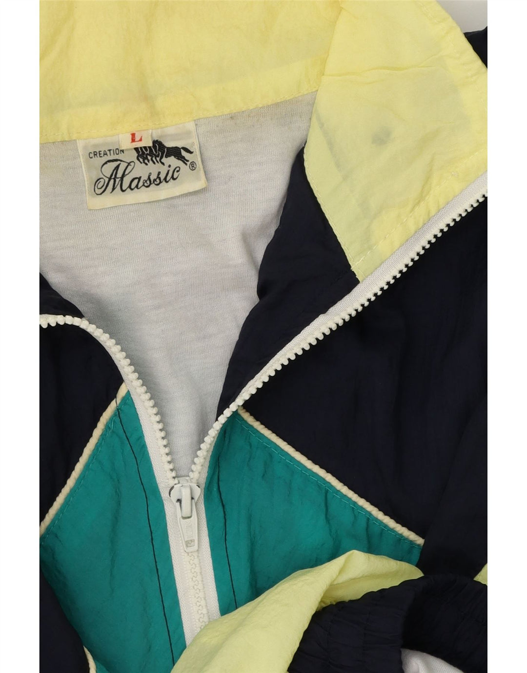 Jaqueta masculina VINTAGE com agasalho gráfico grande bloco colorido multicolorido