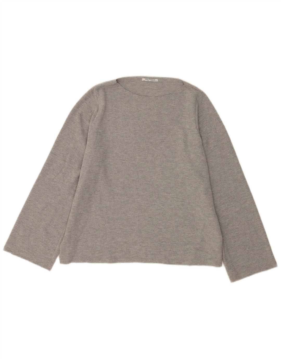 Zara Mulher Trafaluc Oversized Top Manga Longa Reino Unido 10 Pequeno Poliéster Cinza