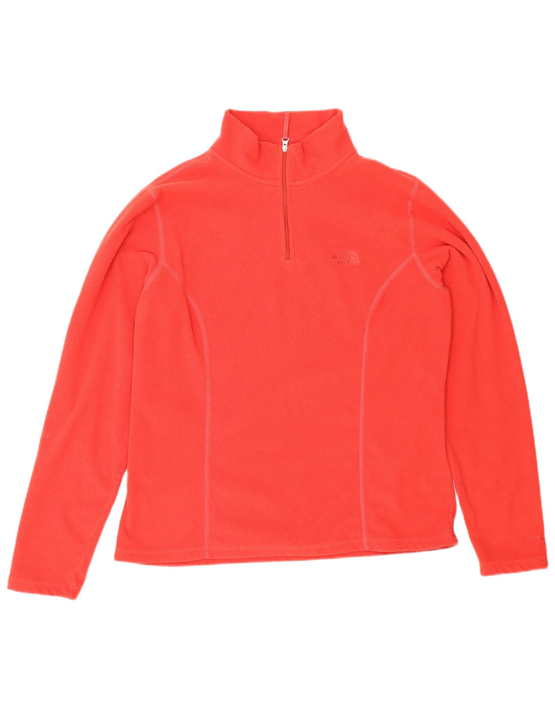 Suéter de lã feminino The North Face com zíper e gola UK 16 grande poliéster vermelho