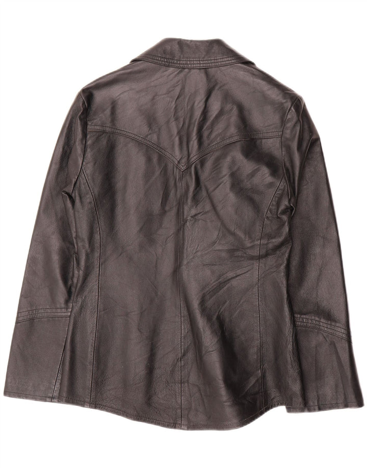 Jaqueta de couro feminina OLTRE UK 10 pequena couro preto