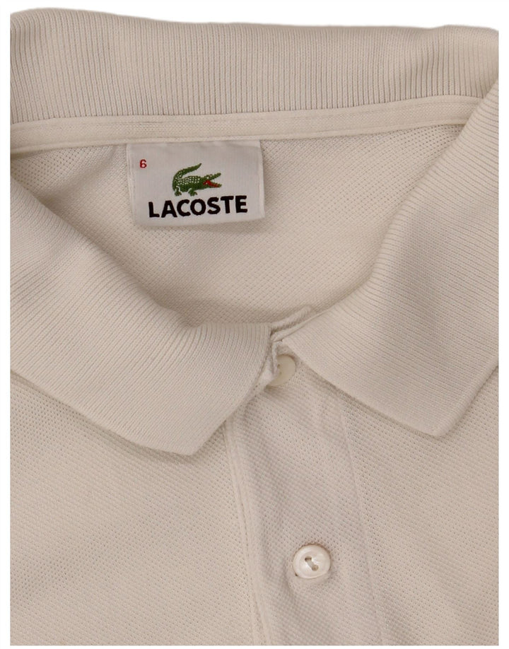 Camisa polo masculina Lacoste tamanho 6 XL branca