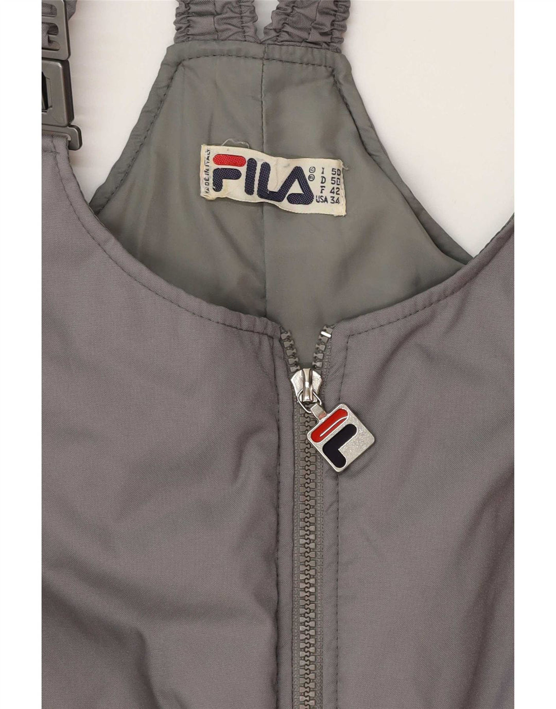 Macacão de esqui masculino Fila sem mangas IT 50 grande cinza