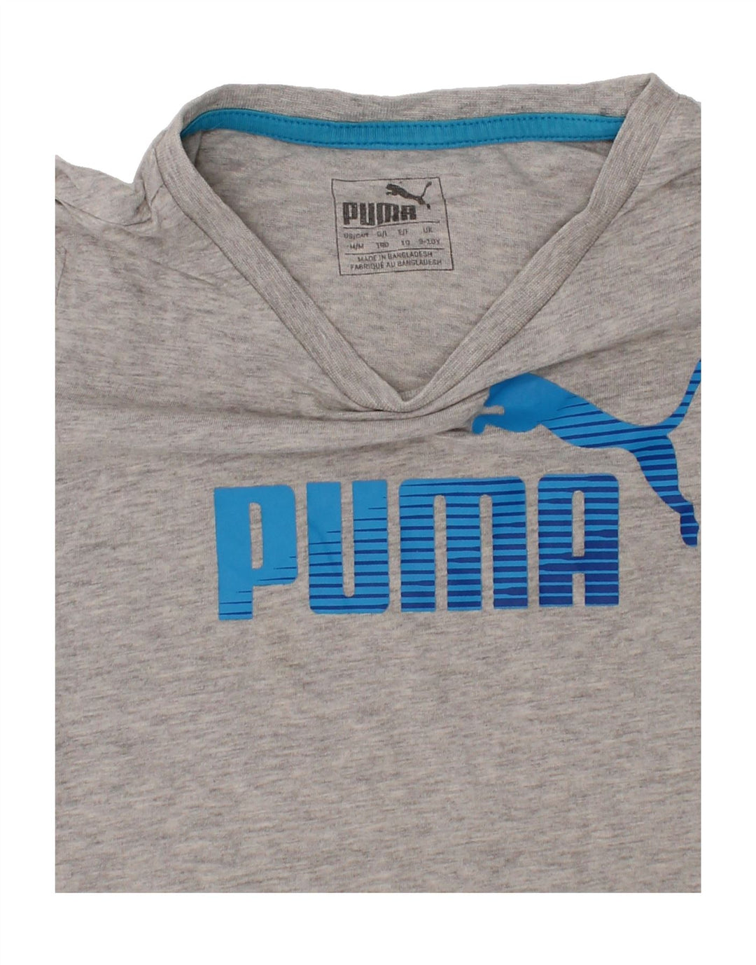 PUMA Boys Graphic T-Shirt Top 9-10 Years Grey Vintage Puma and Second-Hand Puma from Messina Hembry 