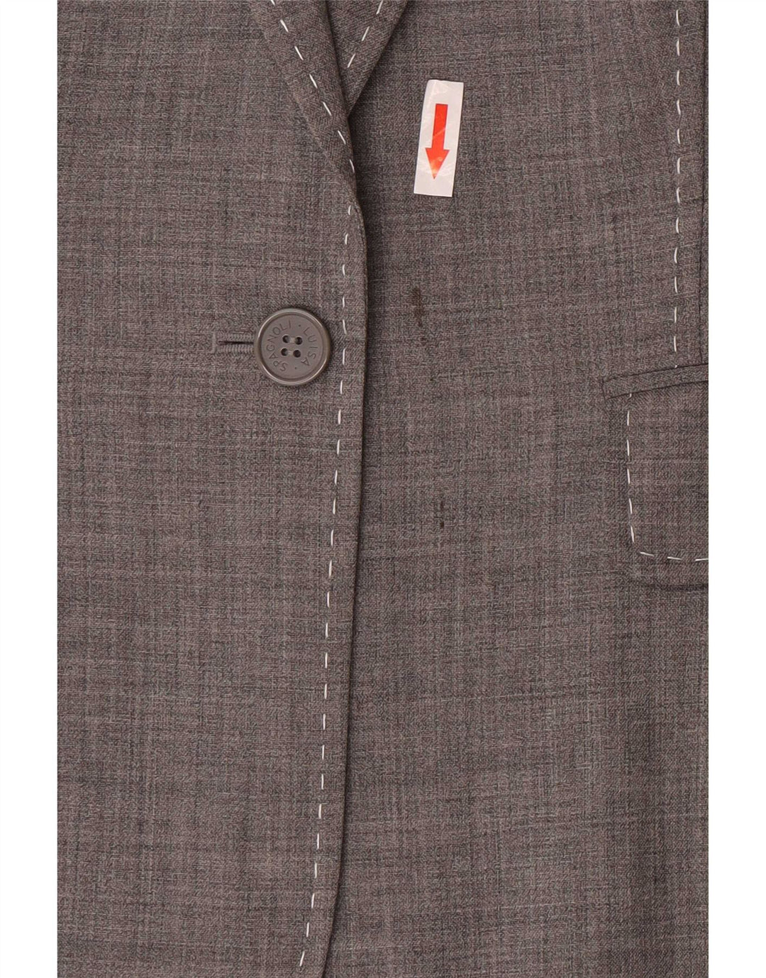 Luisa Spagnoli Jaqueta blazer feminina manga 3/4 1 botão IT 46 grande cinza