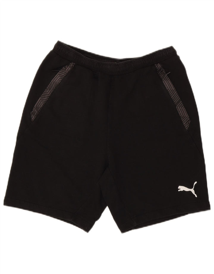 Shorts esportivos masculinos Puma pequeno algodão preto