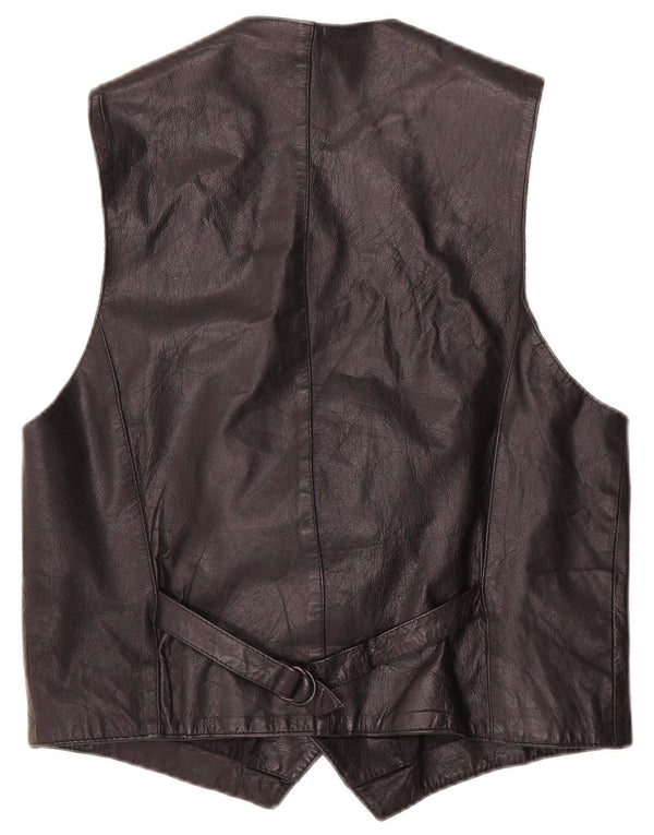 Colete de couro masculino Conbipel IT 52 grande preto