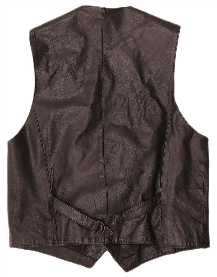 Colete de couro masculino Conbipel IT 52 grande preto