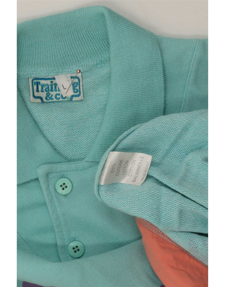 Moletom gráfico masculino vintage Jumper grande bloco colorido multicolorido