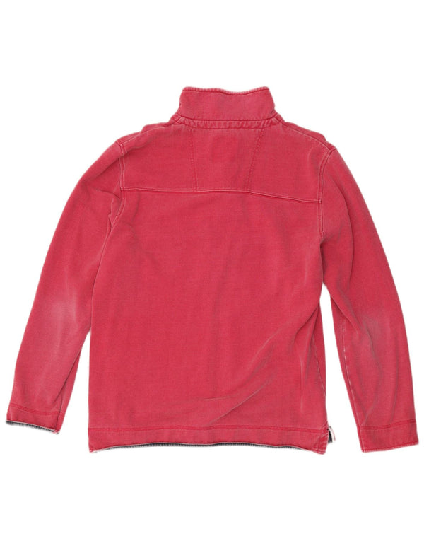 Crew Clothing Mens Zip Neck Moletom Jumper Grande Algodão Rosa