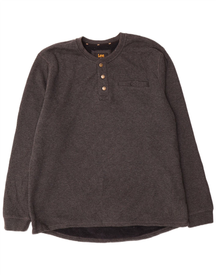 Lee Mens Regular Fit Moletom Jumper XL Cinza Algodão Salpicado