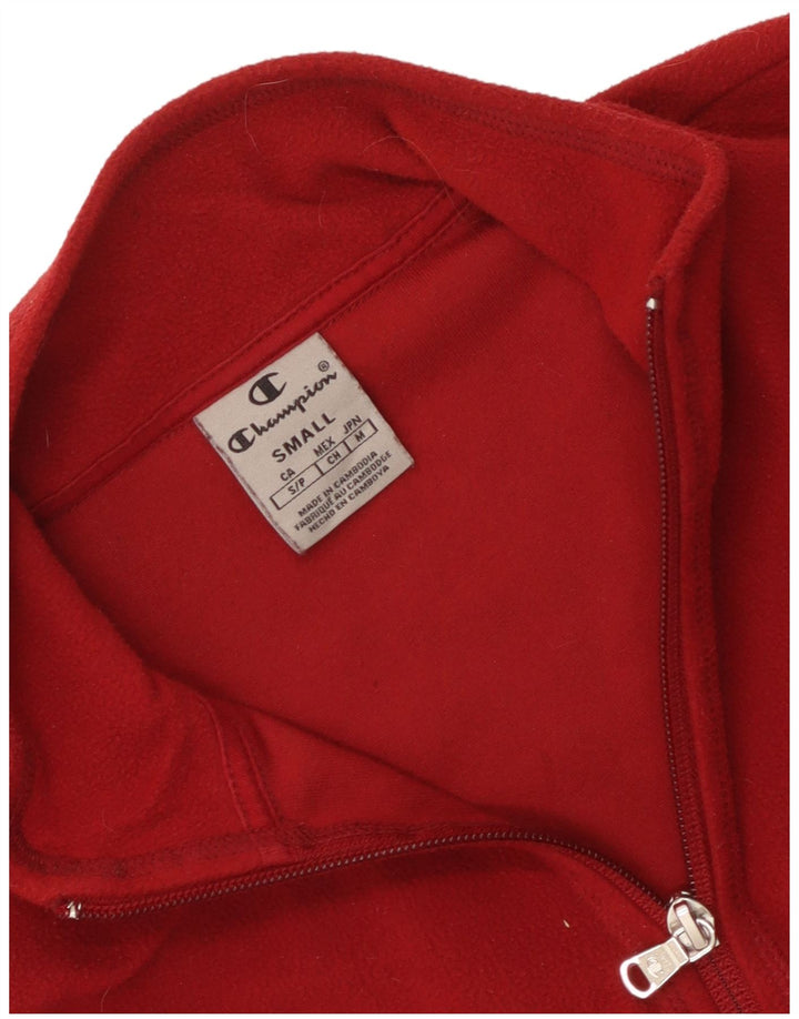 Jumper de lã feminino Champion com zíper e gola UK 10 pequeno vermelho