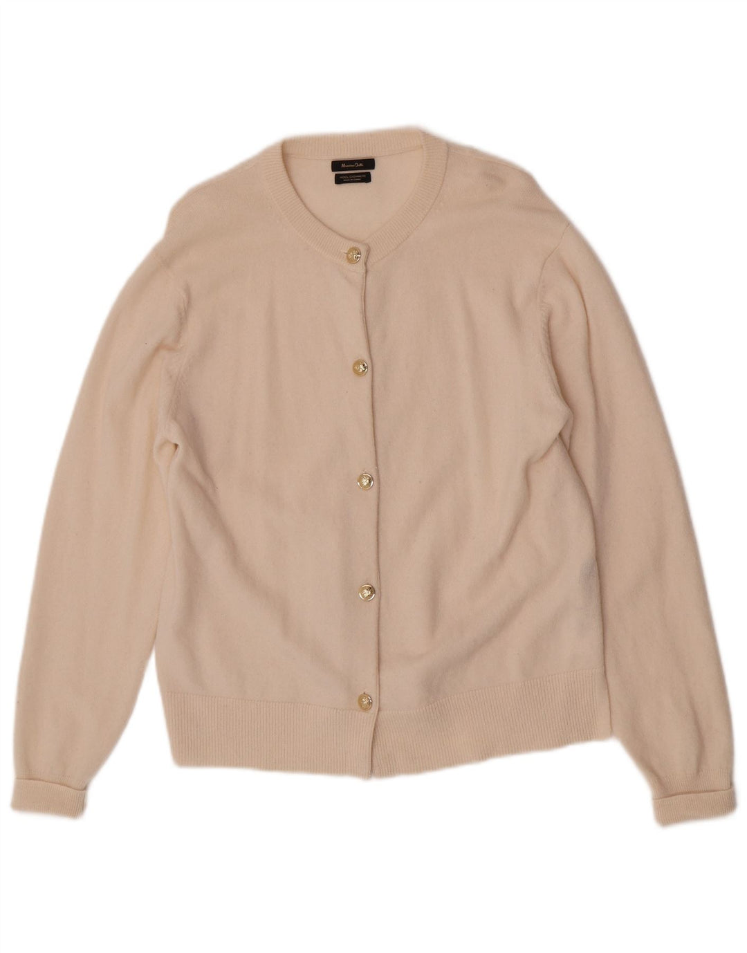 Suéter cardigã feminino Massimo Dutti Reino Unido 14 lã bege médio