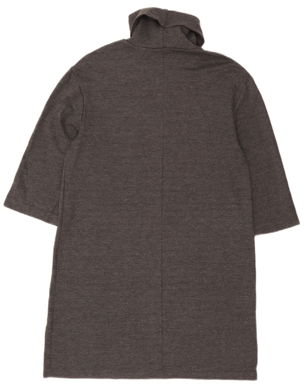 Zara vestido feminino manga 3/4 oversized jumper UK 10 pequeno cinza