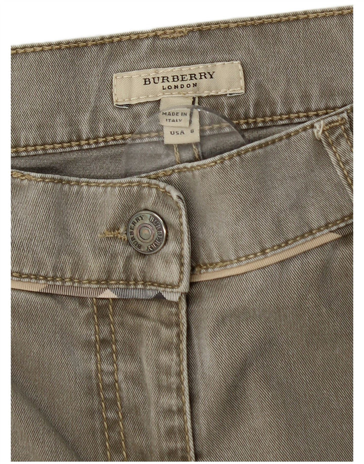 Jeans retos femininos BURBERRY Reino Unido 10 pequeno W32 L29 algodão cáqui