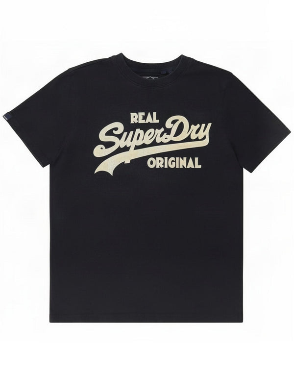 Camiseta gráfica masculina Superdry Top médio algodão azul marinho