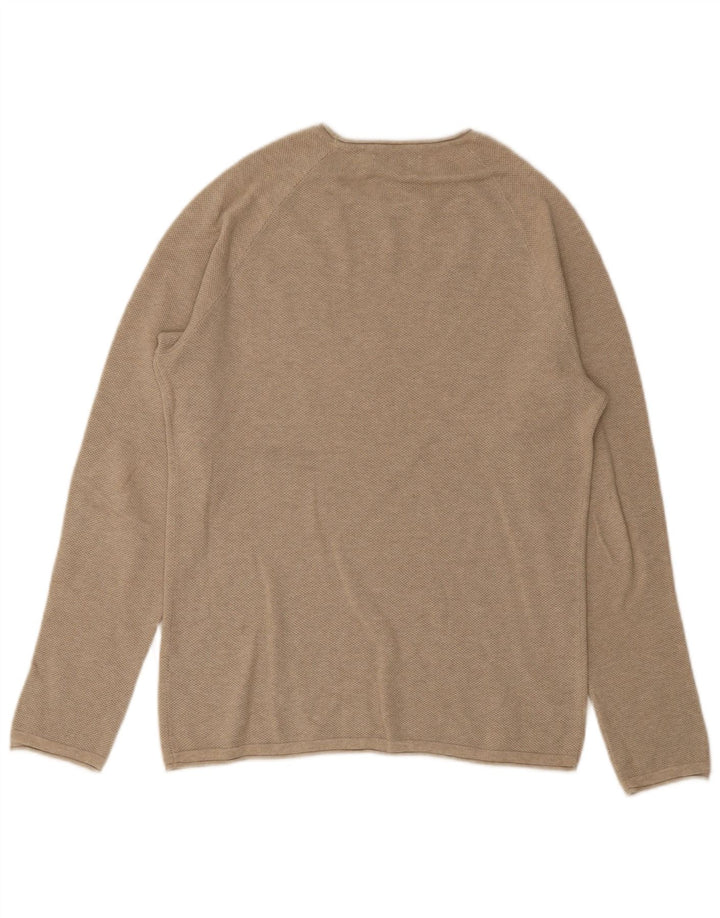Suéter masculino Jack & Jones com gola canoa pequeno bege
