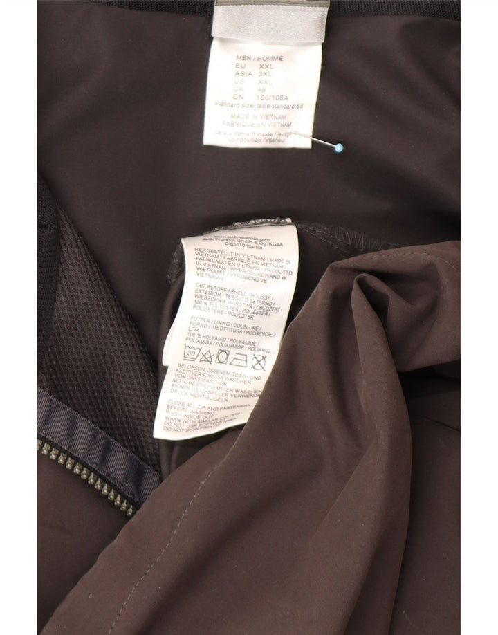 Jaqueta de chuva masculina JACK WOLFSKIN com capuz Reino Unido 48 2XL poliéster preto