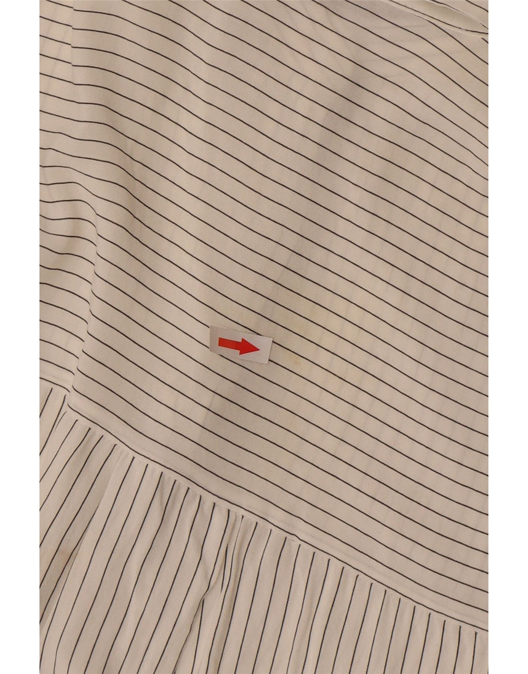 Pulôver feminino Zara transparente Reino Unido 16 grande listrado branco
