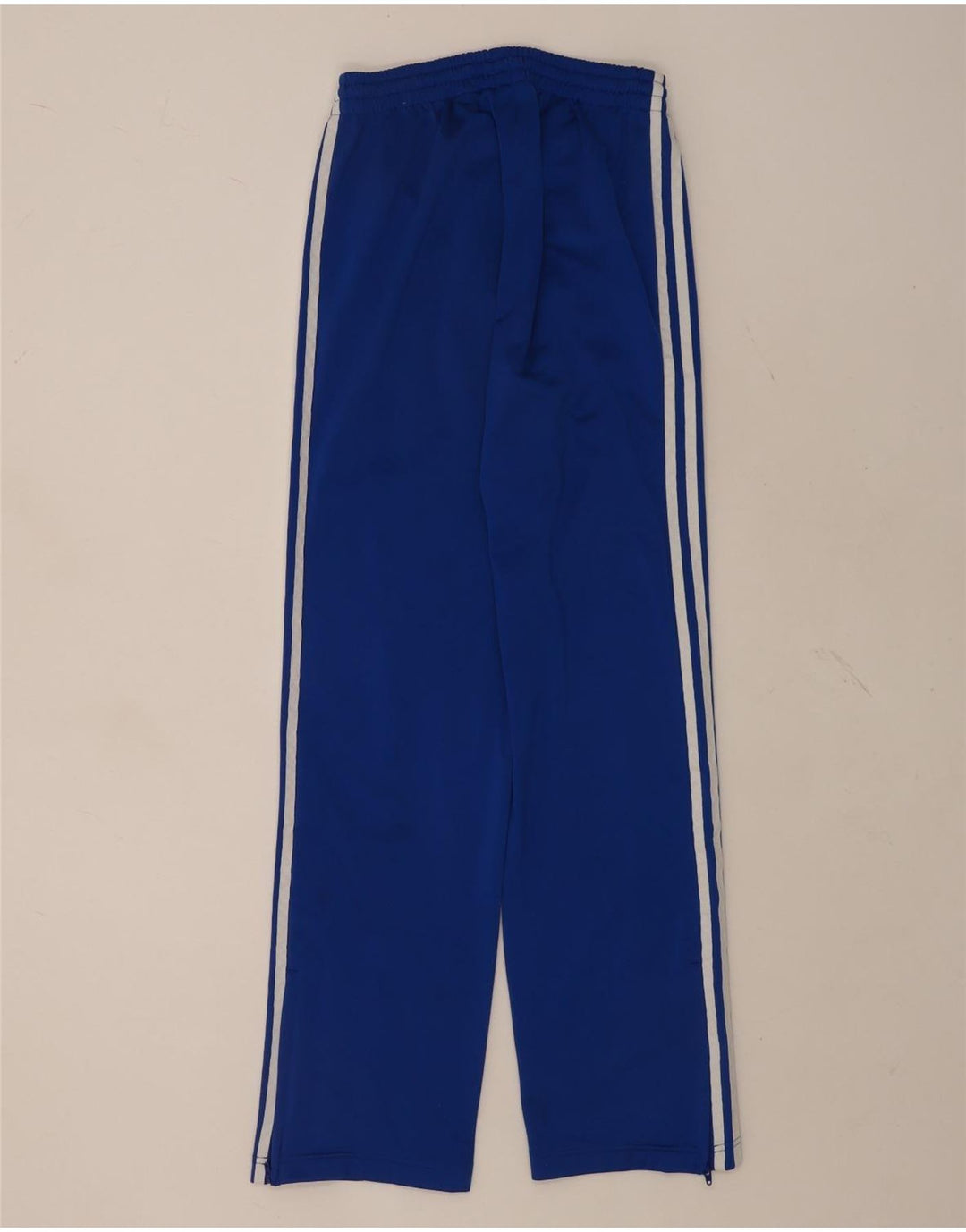 Calças de treino femininas Adidas UK 6 XS azul poliéster