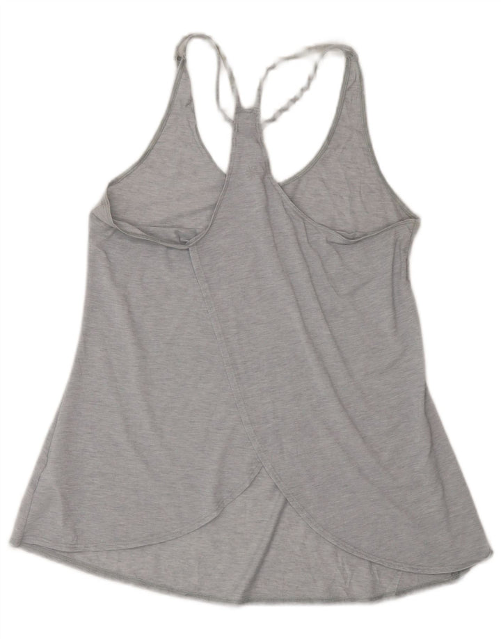 Colete feminino Athleta UK 10 pequeno poliéster cinza