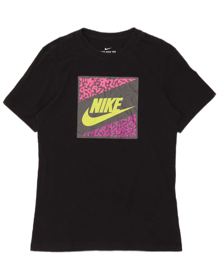 Camiseta Nike masculina gráfica top pequeno algodão preto