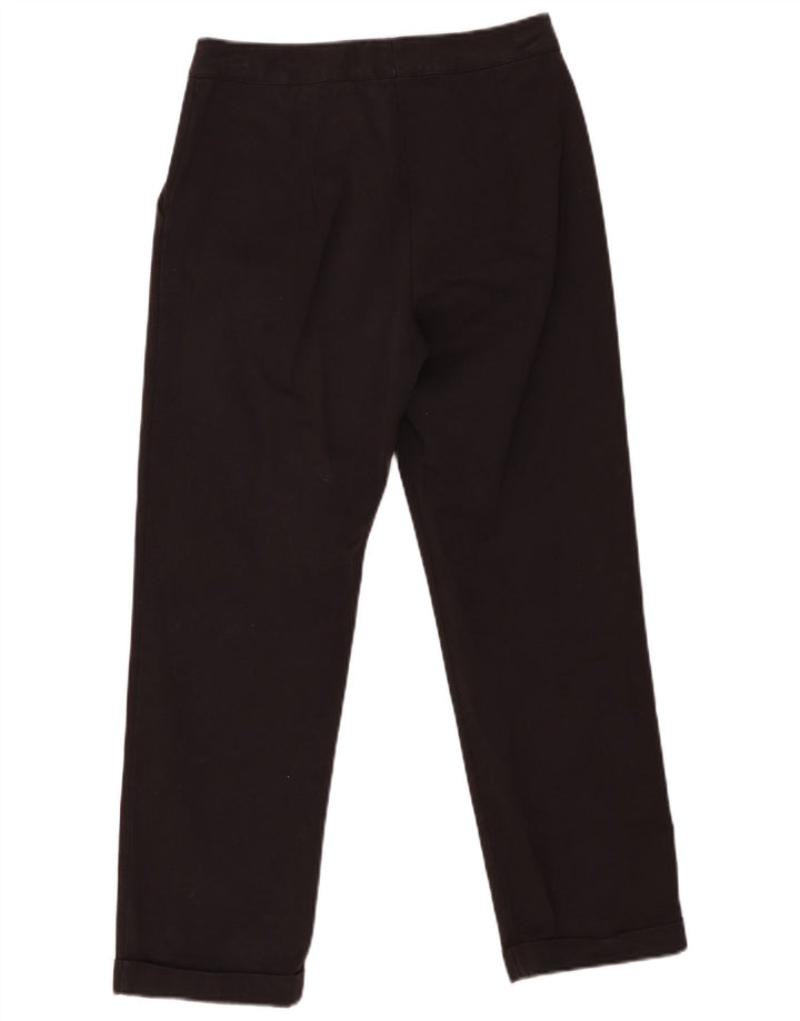 REFRIGIWEAR Calça feminina reta cortada pequena W28 L25 algodão preto