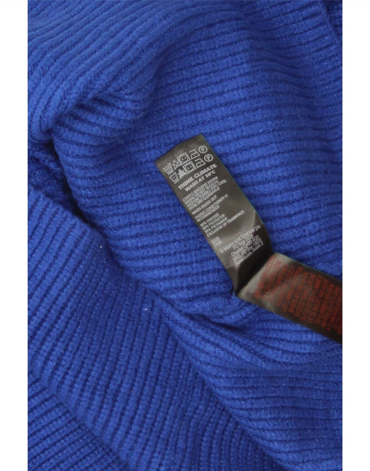 Suéter feminino Marks & Spencer com gola redonda Reino Unido 14 viscose azul médio