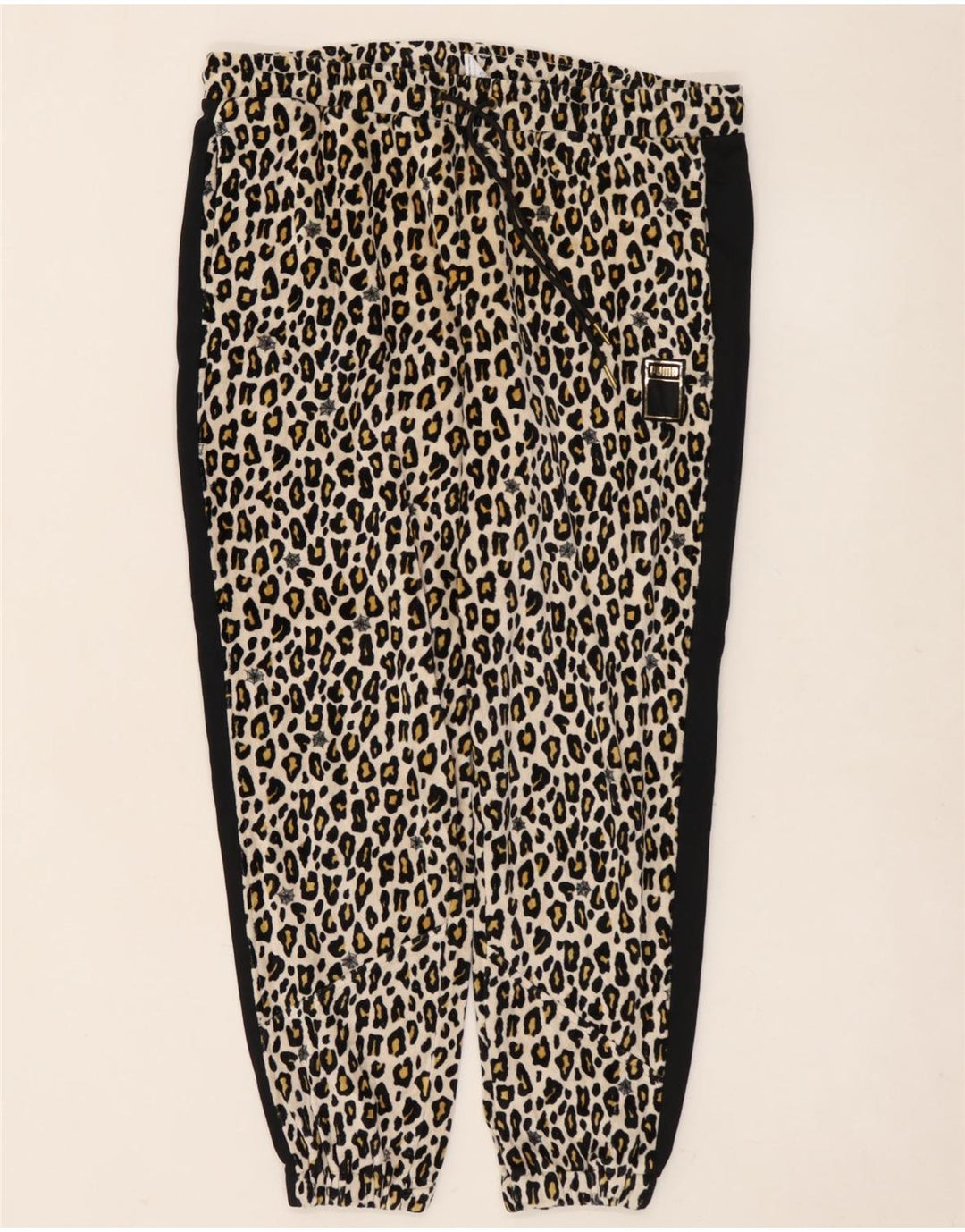 Calça de treino feminina PUMA Joggers UK 14 médio preto estampa animal