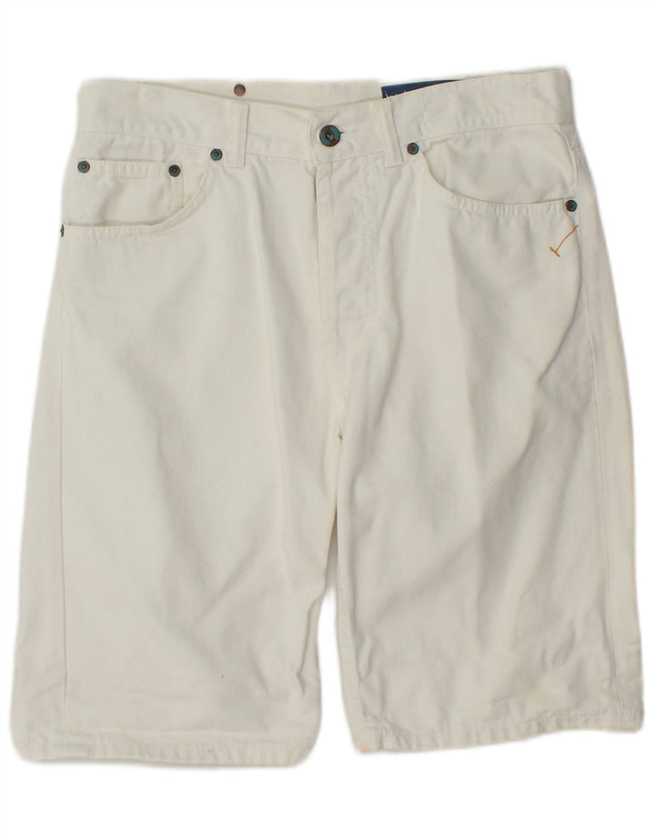 Shorts jeans masculino vintage W32 médio algodão branco
